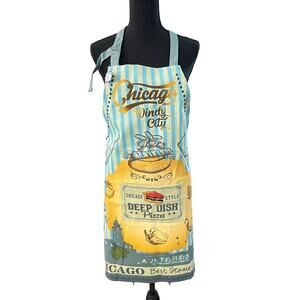 NWT Memoriez CHICAGO APRON Windy City Hot Dogs Novelty Chef Cook Baking Kitchen